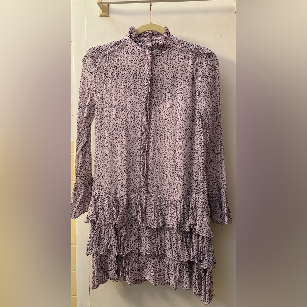 Zadig & Voltaire Rebbie Goa Ditsy Floral Drop-Waist Mini Dress Size Small